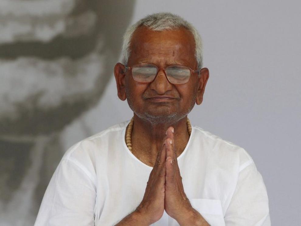 El veterano activista indio Anna Hazare