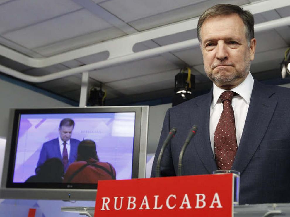 Marcelino Iglesias, tras la reunión de la ejecutiva socialista.