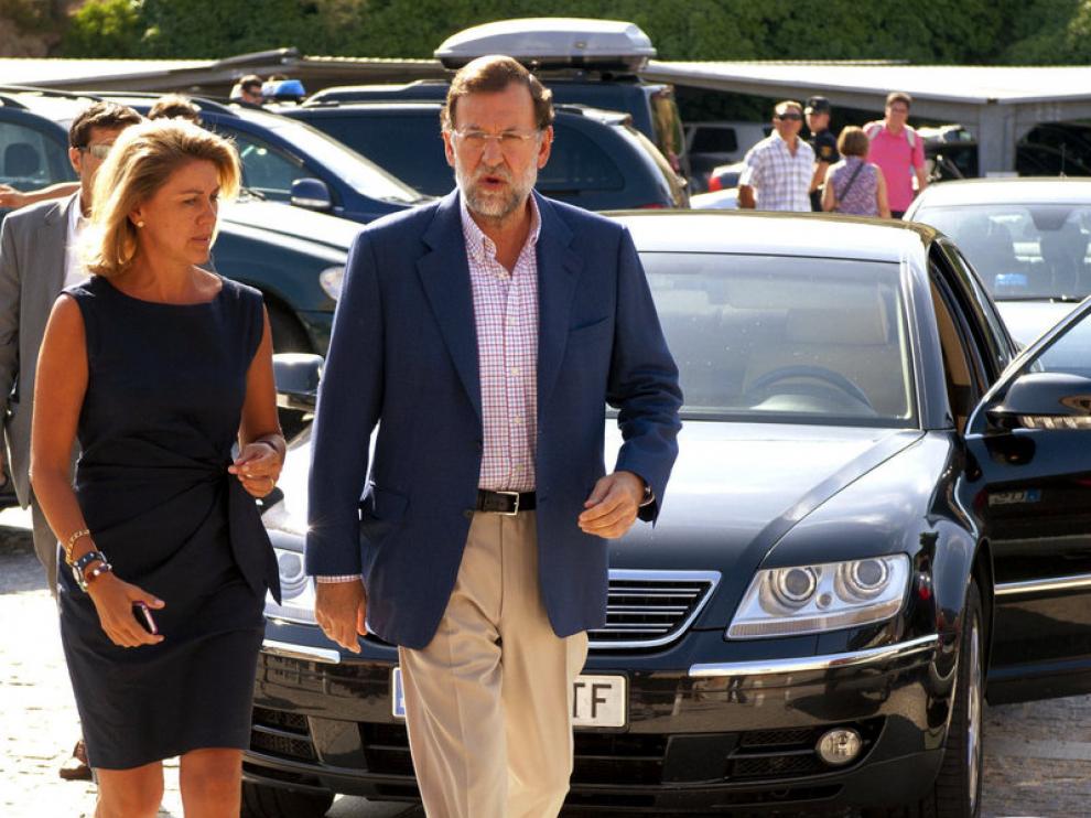 Los líderes populares María Dolores de Cospedal y Mariano Rajoy