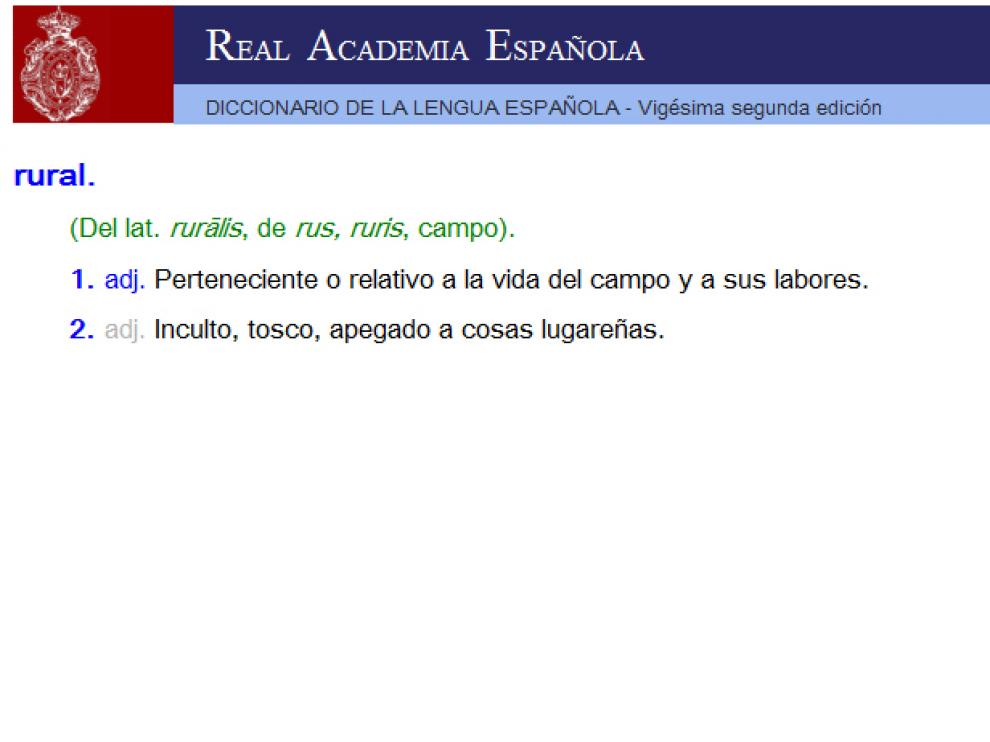 Acepción en la web de la RAE