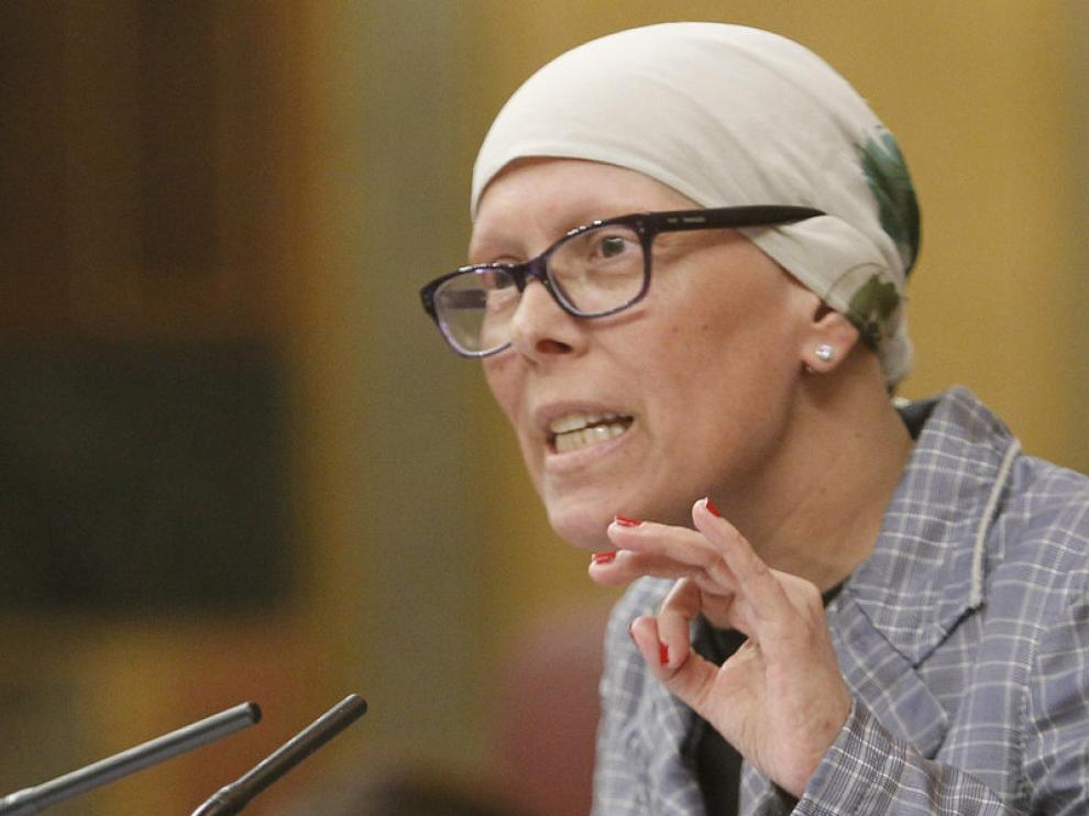 Uxue Barkos durante su intervención este martes