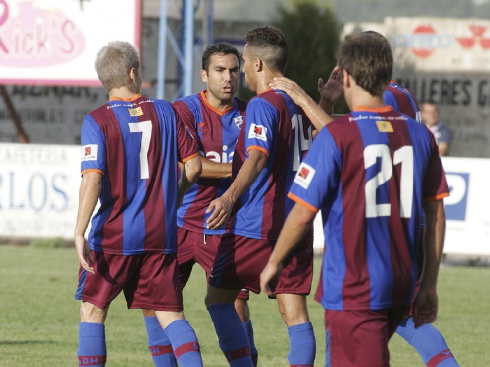 Los jugadores de la S.D. Huesca