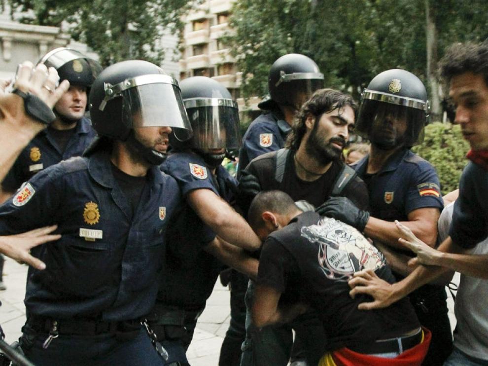 La policía actuó durante la protesta