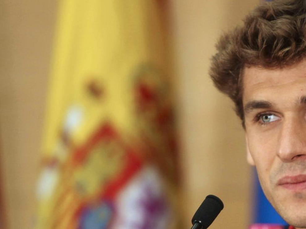 Fernando Llorente, en la rueda de prensa previa al España-Liechtenstein