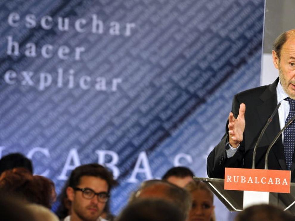 El candidato socialista Alfredo Pérez Rubalcaba.