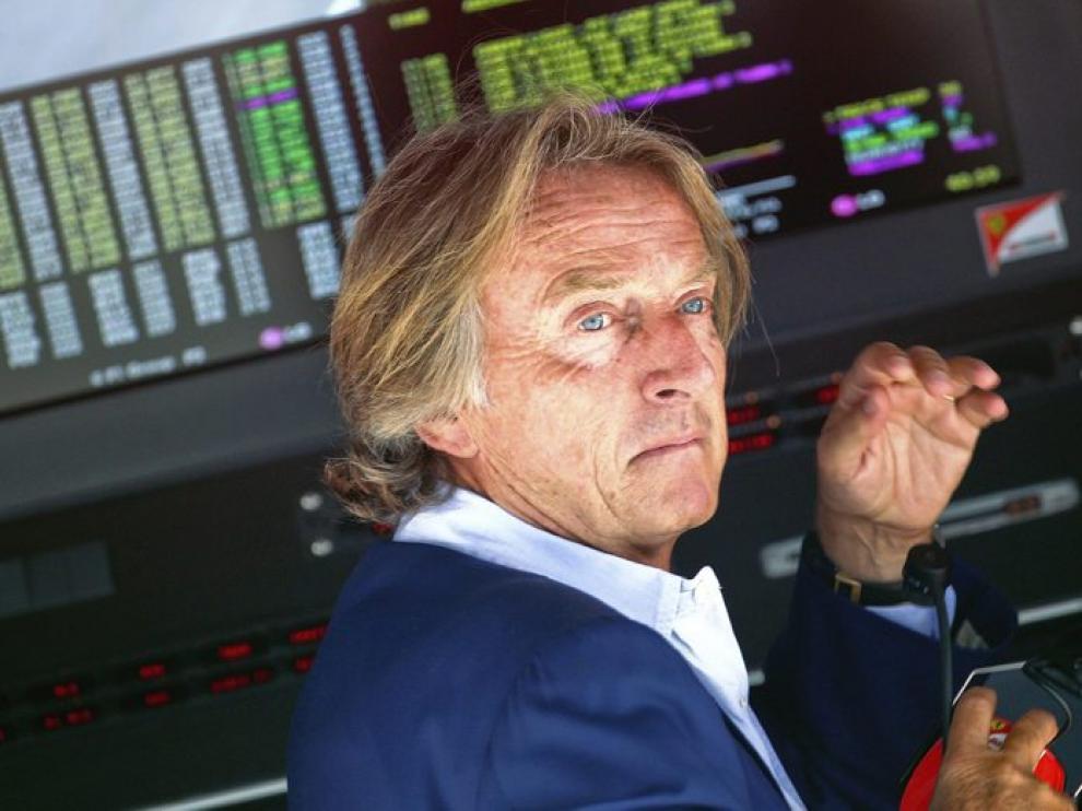Luca di Montezemolo en el 'box' de Ferrari