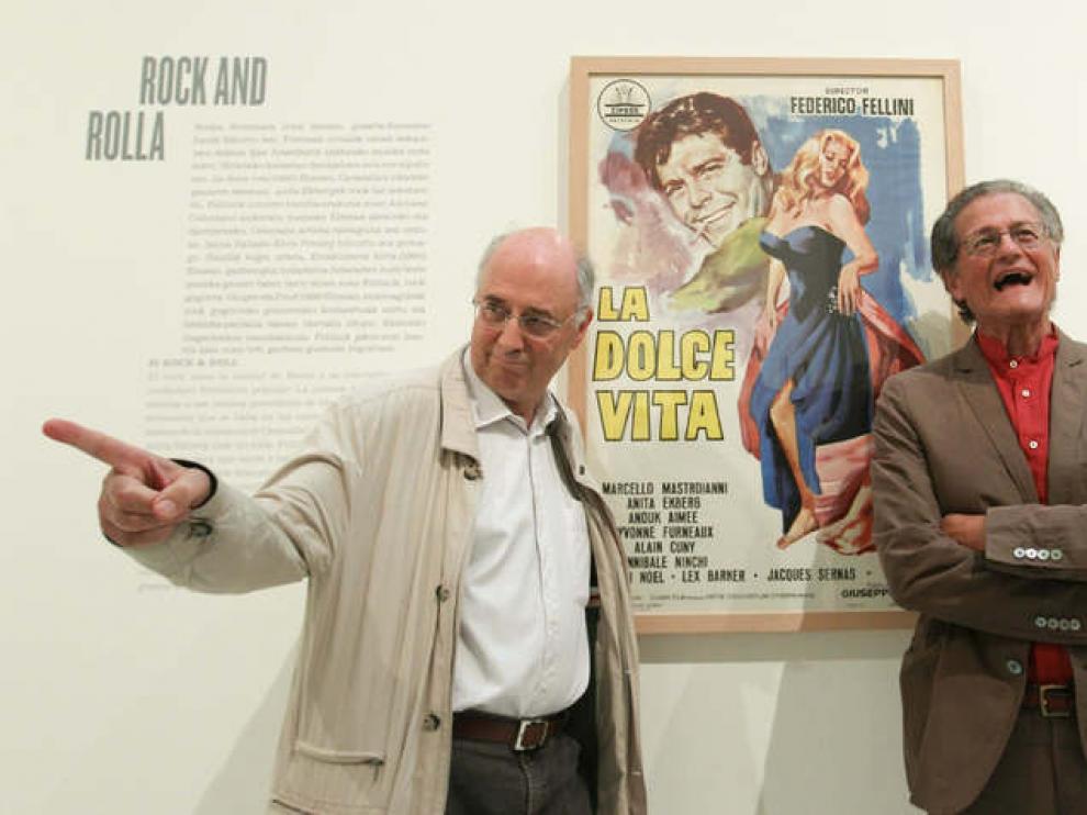 El ayudante de produrcción deFelini, Gerald Morin, y el director de la Fundación, Pablo Fabbri, en San Sebastián