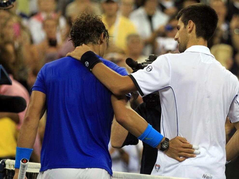 Nadal y Djokovic, tras la final