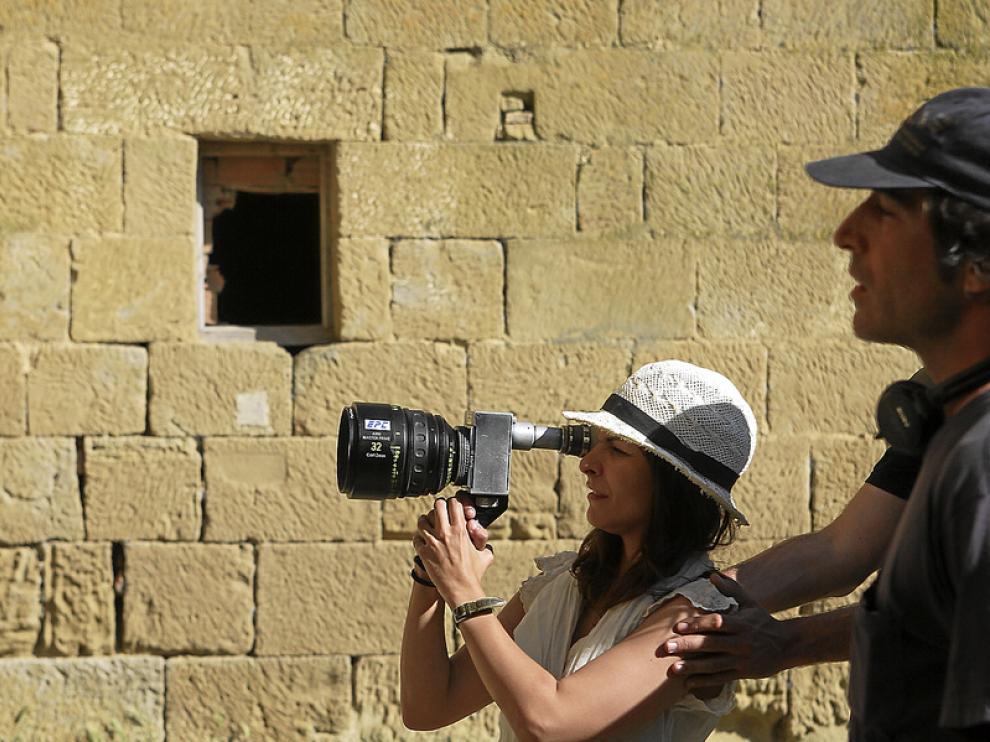 Paula Ortiz en el rodaje de 'De tu ventana a la mía', en los Bañales de Uncastillo