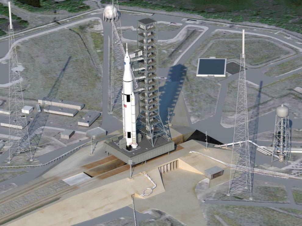 Maqueta del nuevo sistema de lanzamiento espacial para viajar a Marte