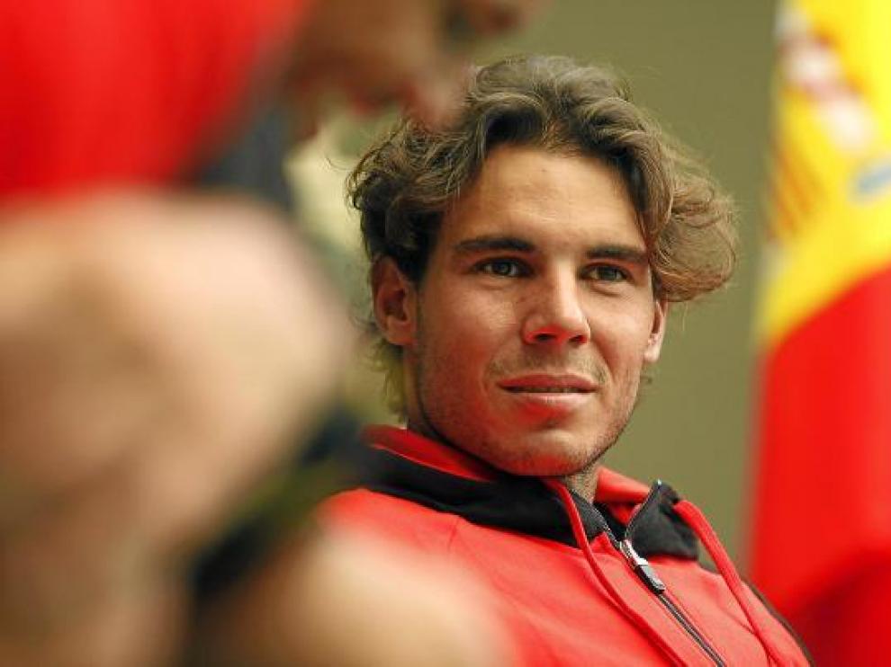 Rafa Nadal, ayer durante la presentación de la semifinal de la Copa Davis.