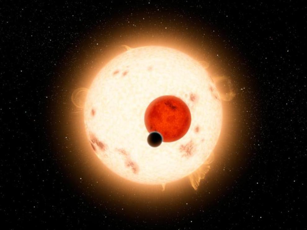 Recreación del planeta Kepler-16 B