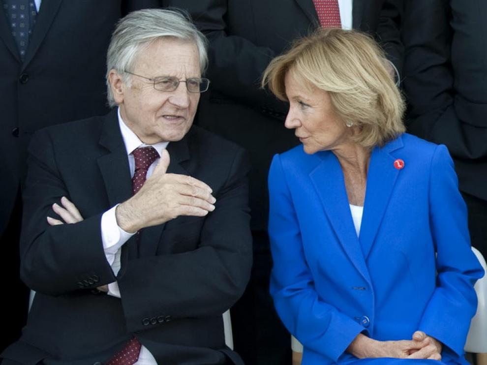 Jean Claude Trichet y Elena Salgado