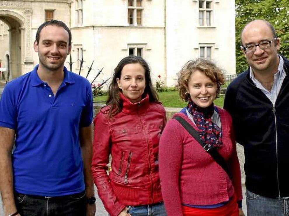 Jorge Dueso, Patricia Hueso, Inma Torrijos y Javier Sánchez, los cuatro oscenses participantes.