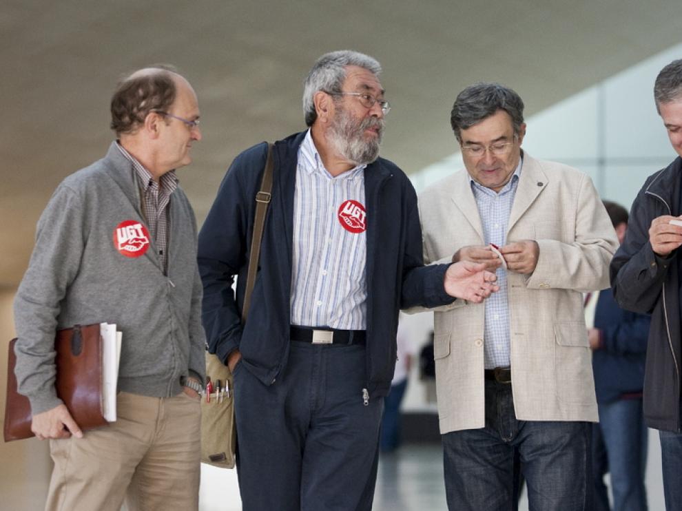 Cándido Méndez asiste a la rueda de prensa de la asamblea de delegados de UGT
