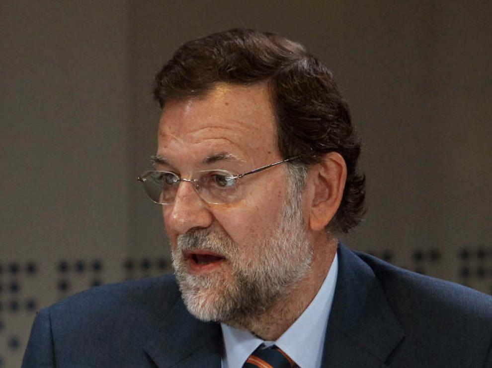El presidente del PP, Mariano Rajoy, durante la entrevista