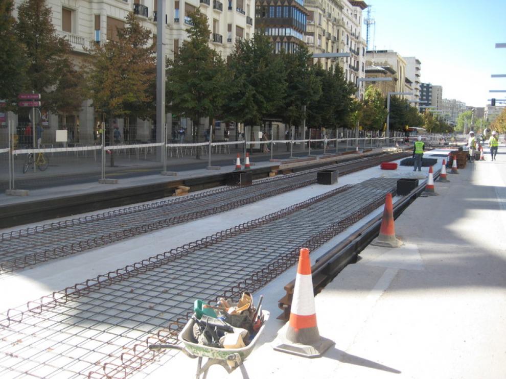 Estado de las obras del tranvía a su paso por Independencia
