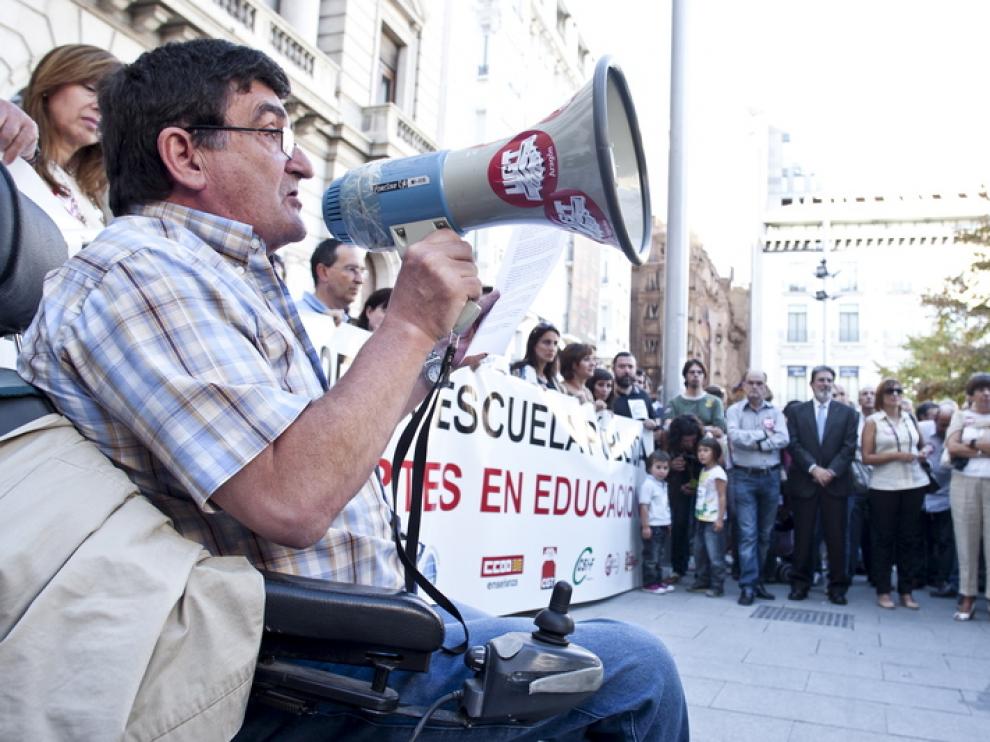 Protesta de los maestros en Zaragoza