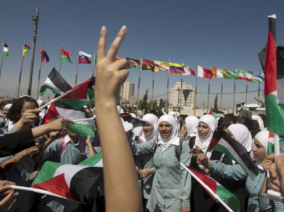 Protestas de palestinos en Ramala