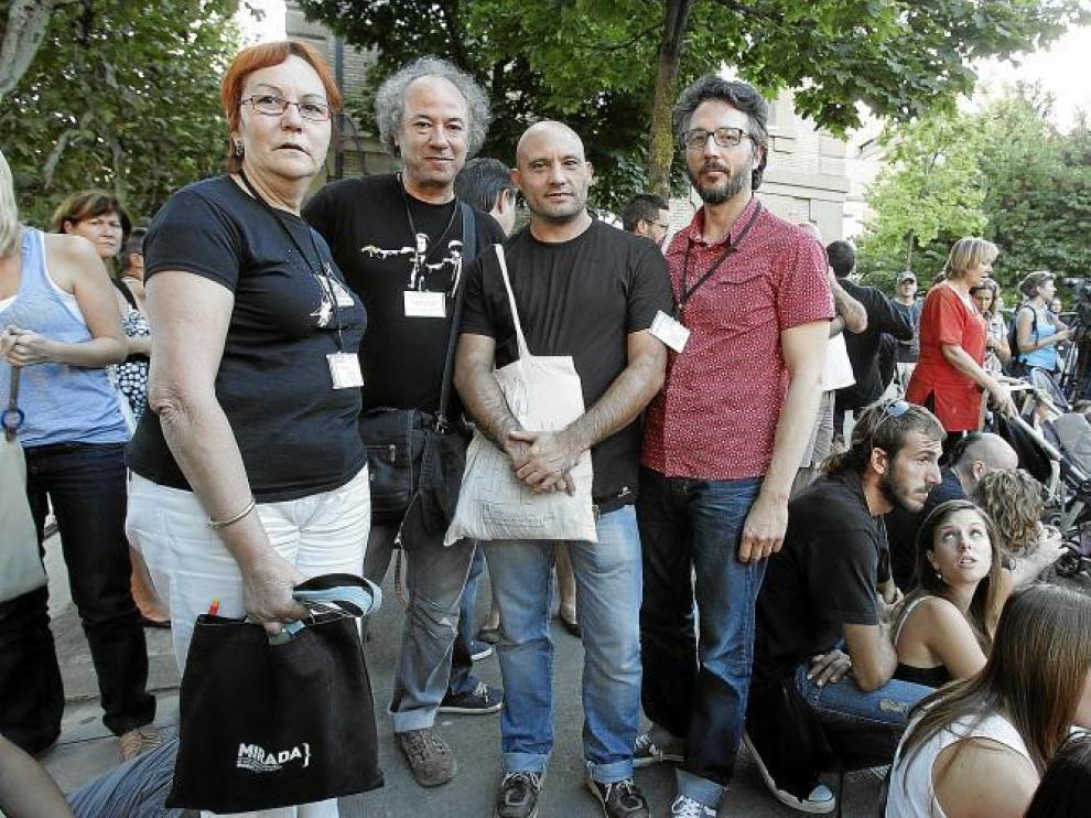 Roser Vila, Joan Raga, Roberto Taboada y Andrés Beladíez entre el público, momentos antes de la inauguración de la Feria.