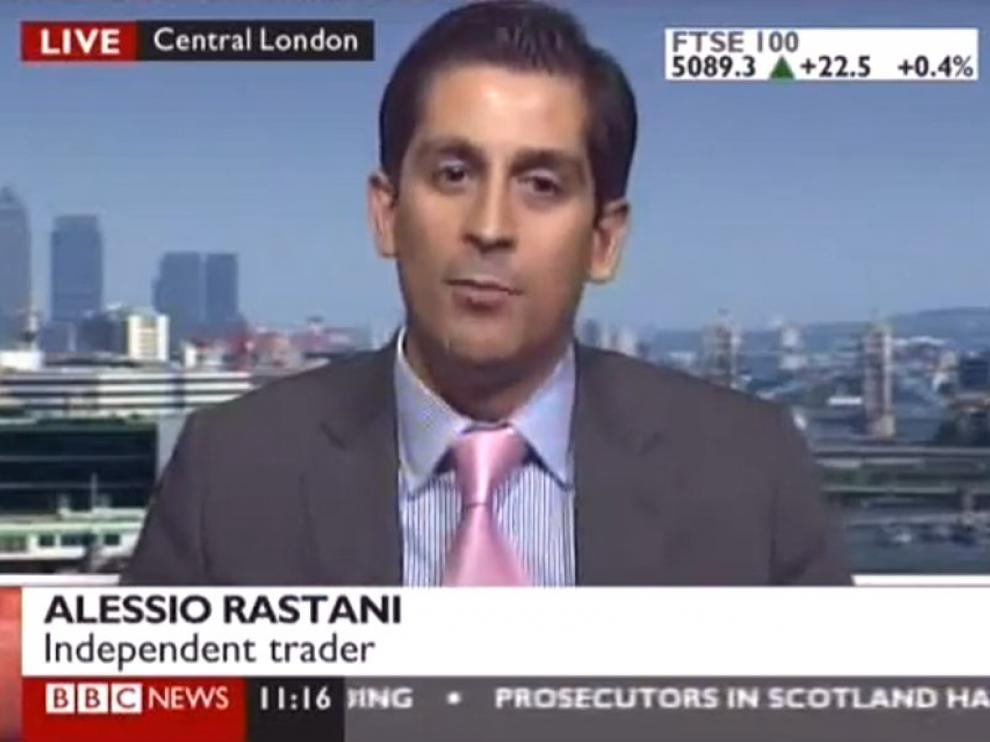 Alessio Rastani, durante la entrevista en la BBC