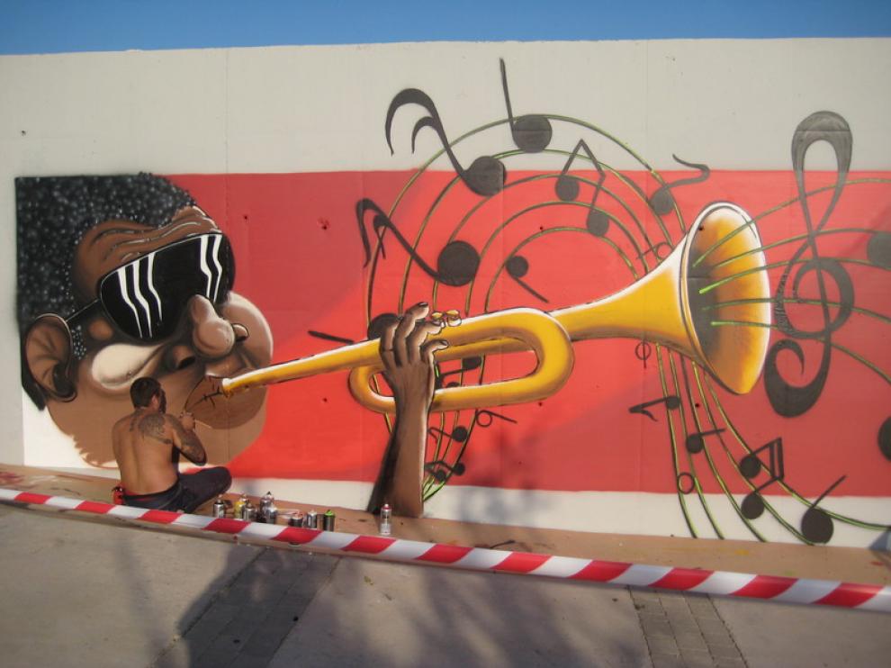Uno de los murales que optan a ganar del concurso