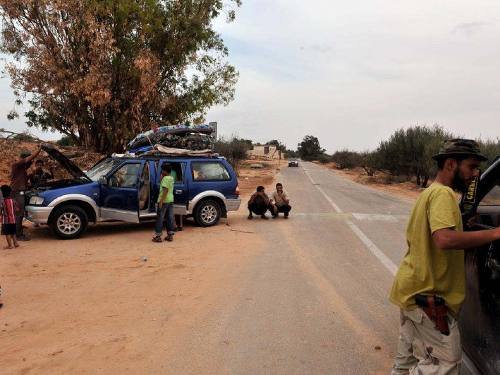 Controles a las afueras de Sirte