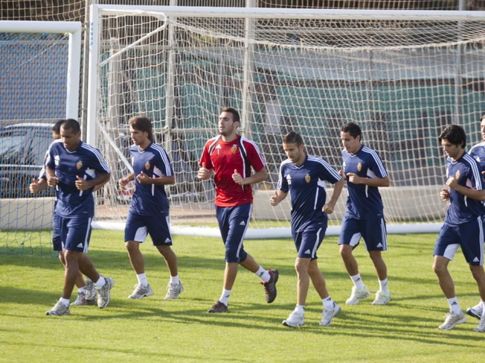 Entrenamiento del Real Zaragoza en la ciudad deportiva