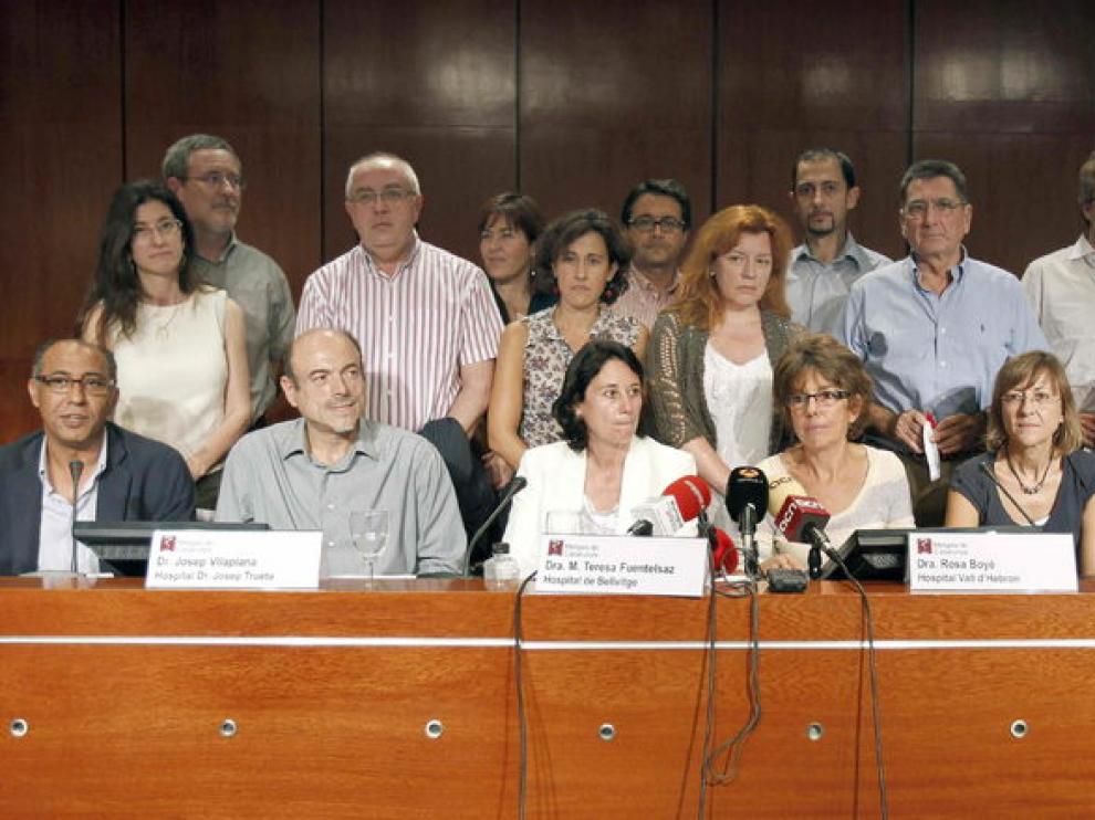 Los delegados del sindicato Metges de Catalunya.