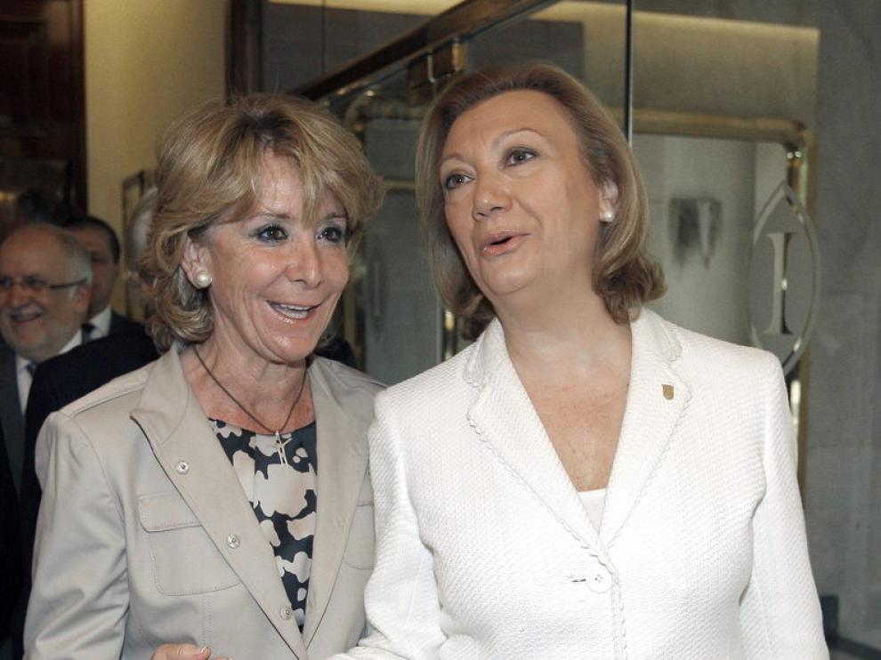 Rudi y Aguirre, en Madrid, antes del desayuno informativo sobre la TCP