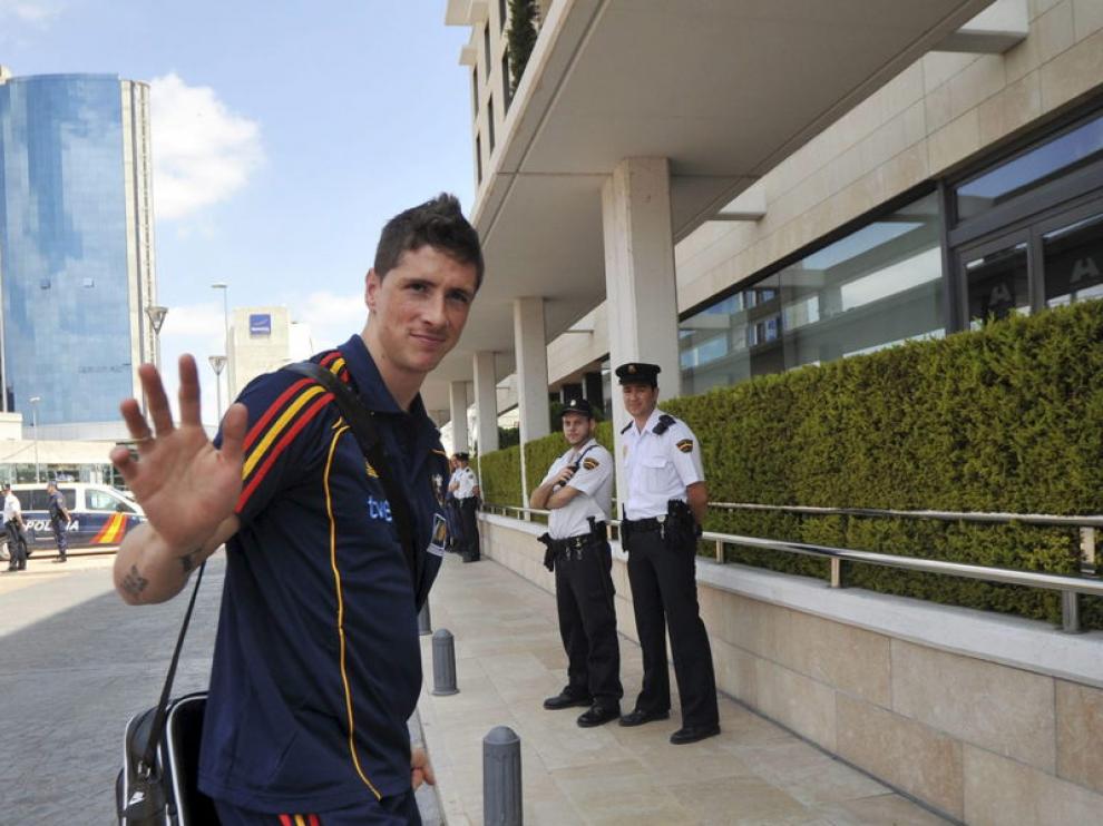 Torres, en su llegada al hotel