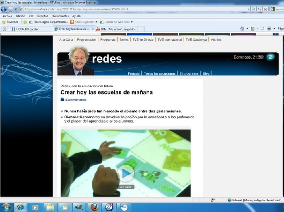 Página web del programa 'Redes'