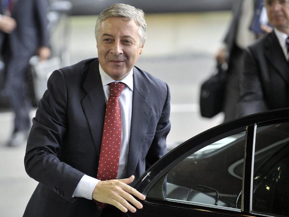 El ministro de Fomento, José Blanco, a su llegada a Luxemburgo