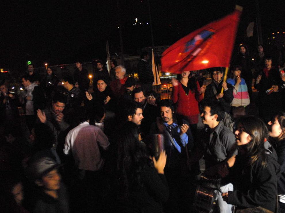 Protesta en las calles de Santiago de Chile
