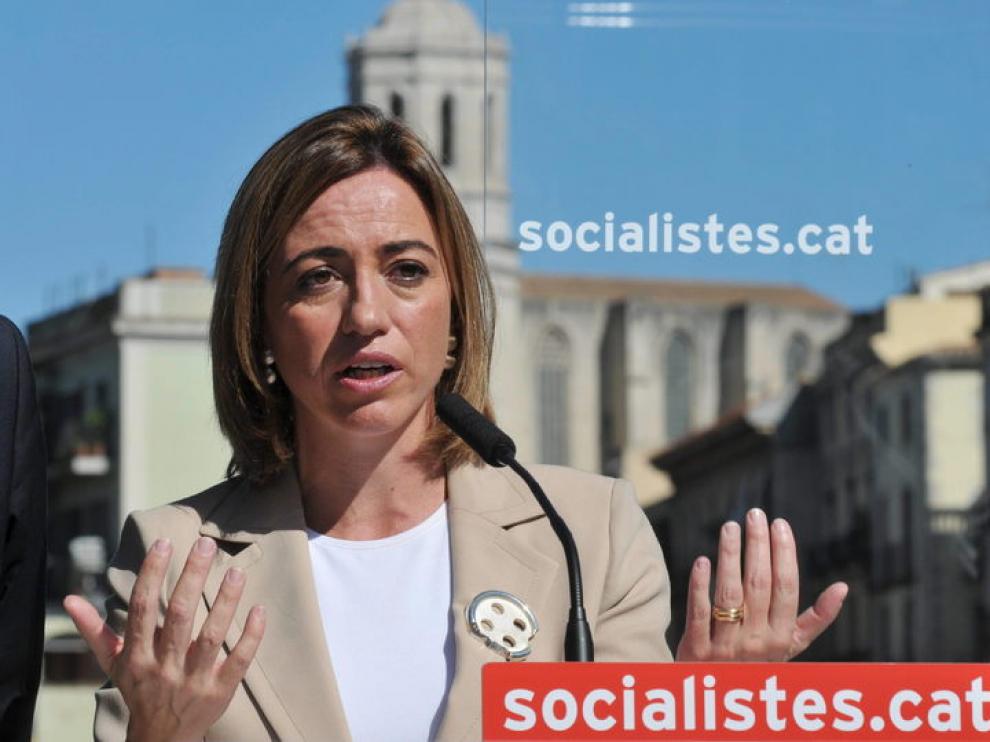La ministra de Defensa y candidata del PSC por Barcelona, Carme Chacón.