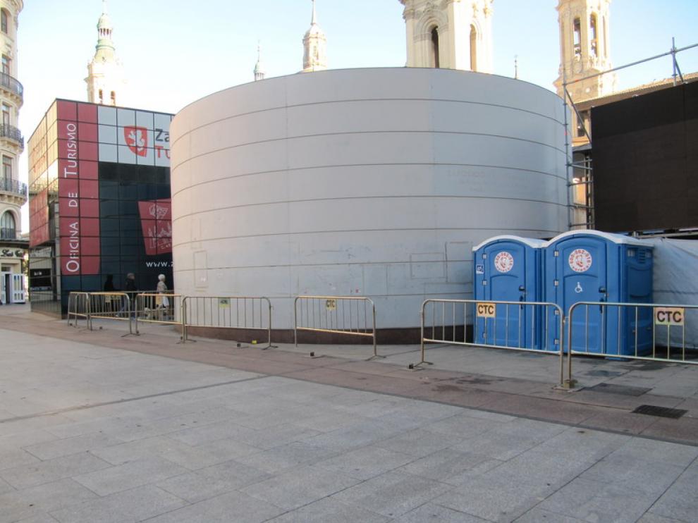 Lugar de la estación de Bizi de la plaza del Pilar, ahora desmontada