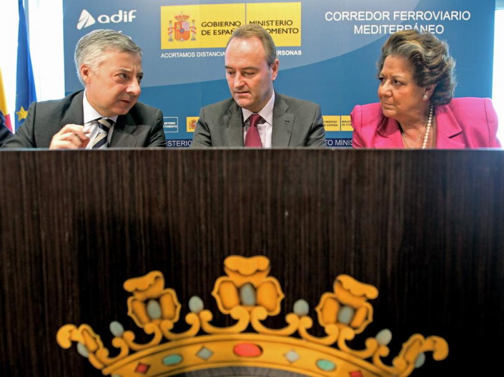 José Blanco, Alberto Fabra y Rita Barberá