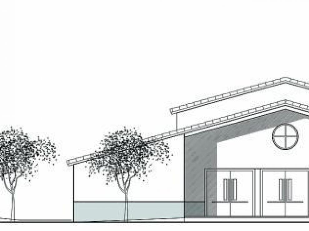 Imagen de la fachada del nuevo templo que se levantará al sur de los Olivos.