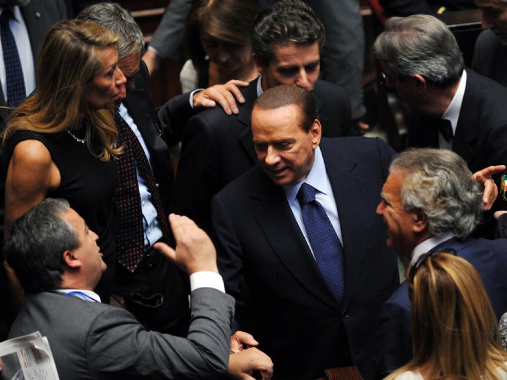 El primer ministro italiano, Silvio Berlusconi, en la Cámara de Diputados