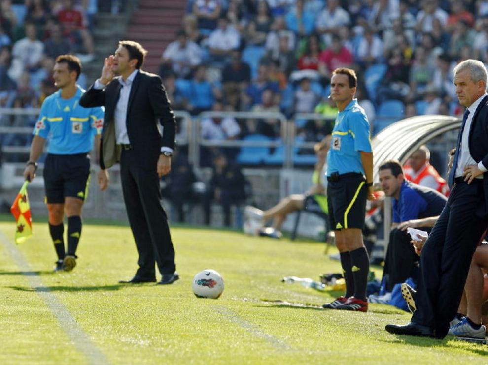 Aguirre durante el partido ante la Real