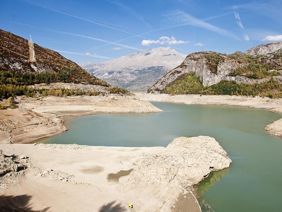 Estado del embalse de Bubal, en la provincia de Huesca