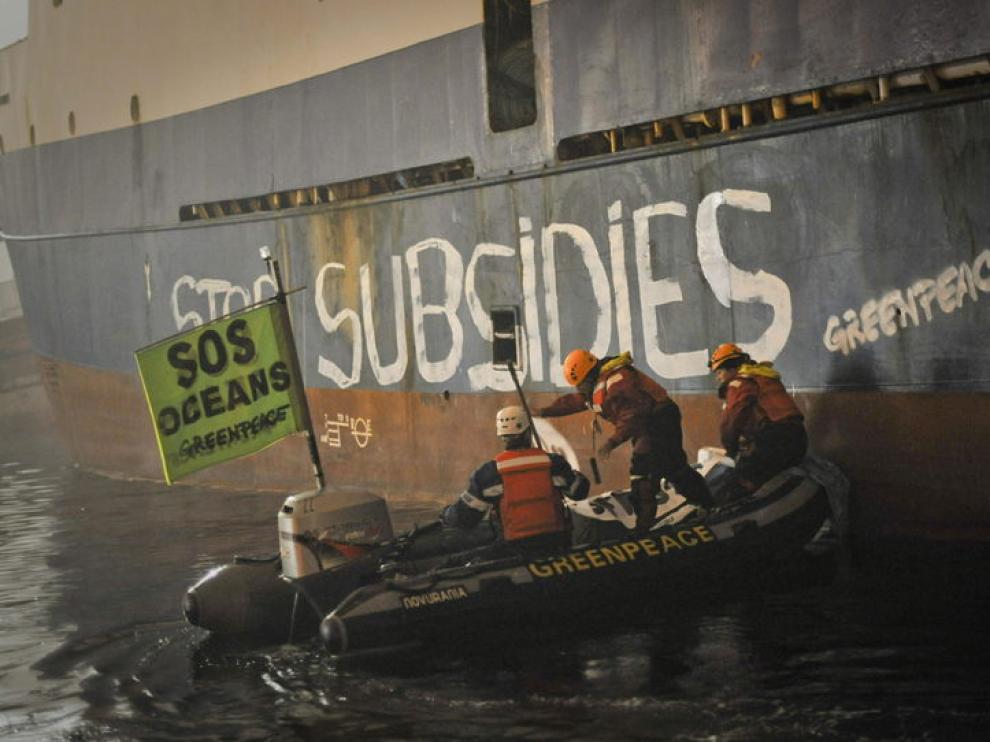 Pintadas en el puerto de Vigo