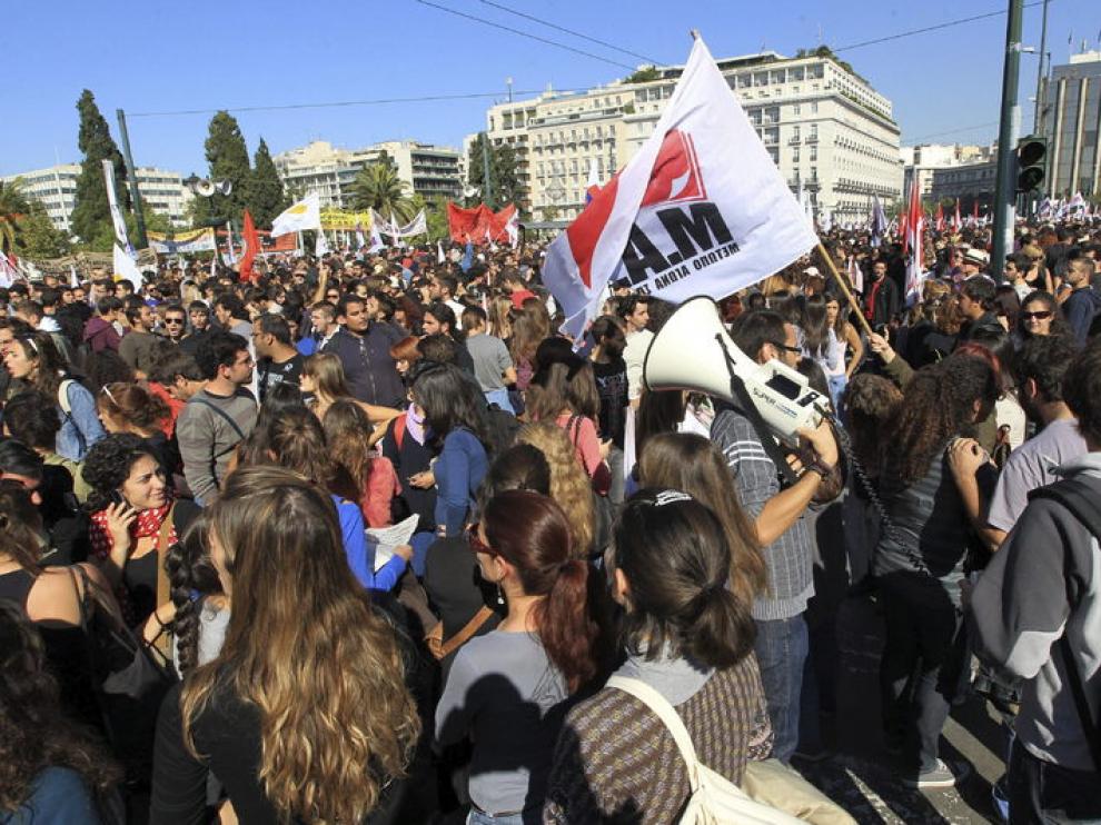 Manifestaciones en Grecia durante la segunda jornada de huelga general