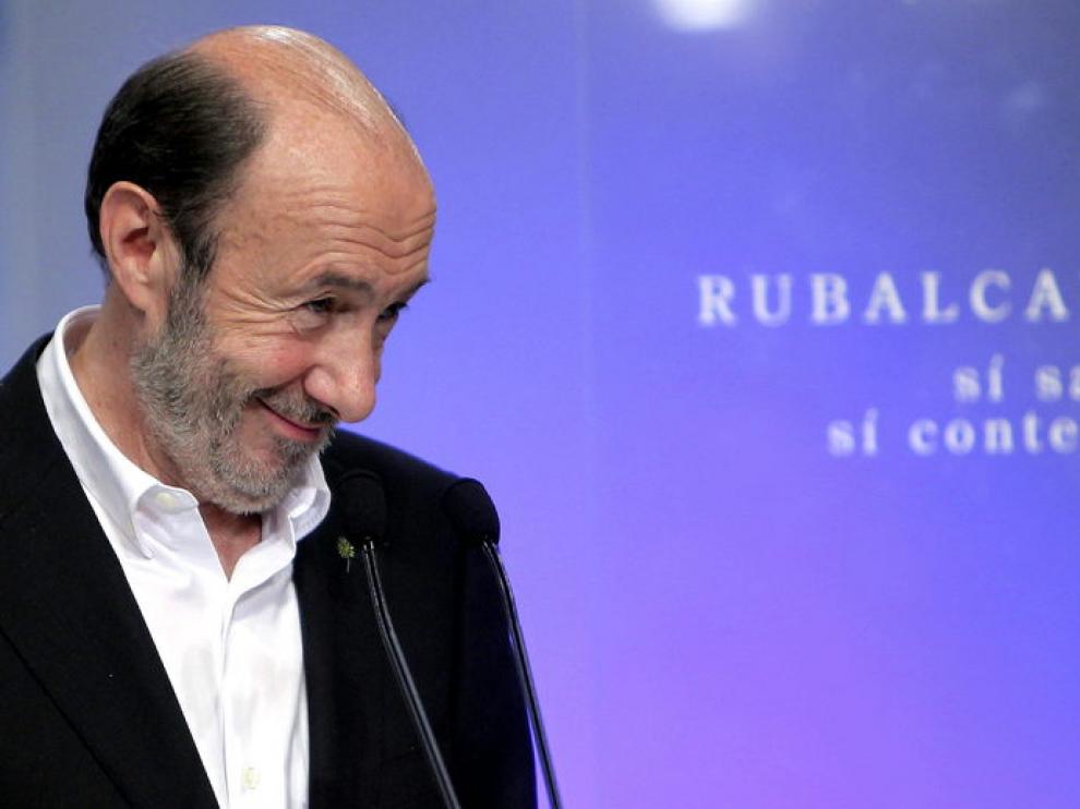 Alfredo Pérez Rubalcaba en un acto en San Sebastián