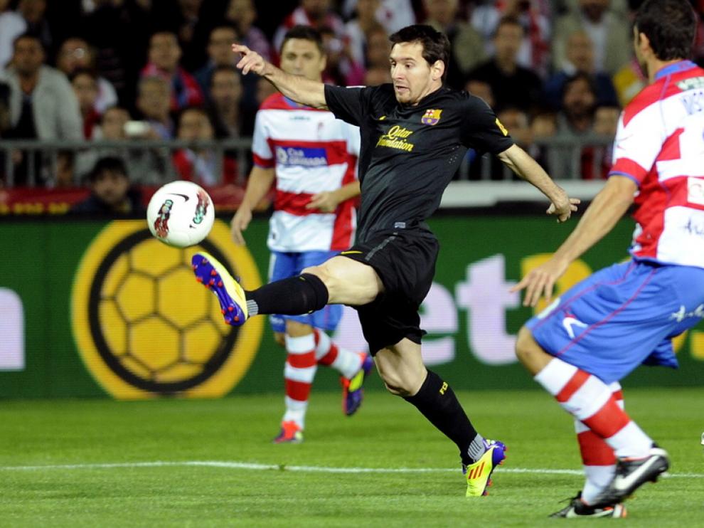 Leo Messi, en posesión del balón.