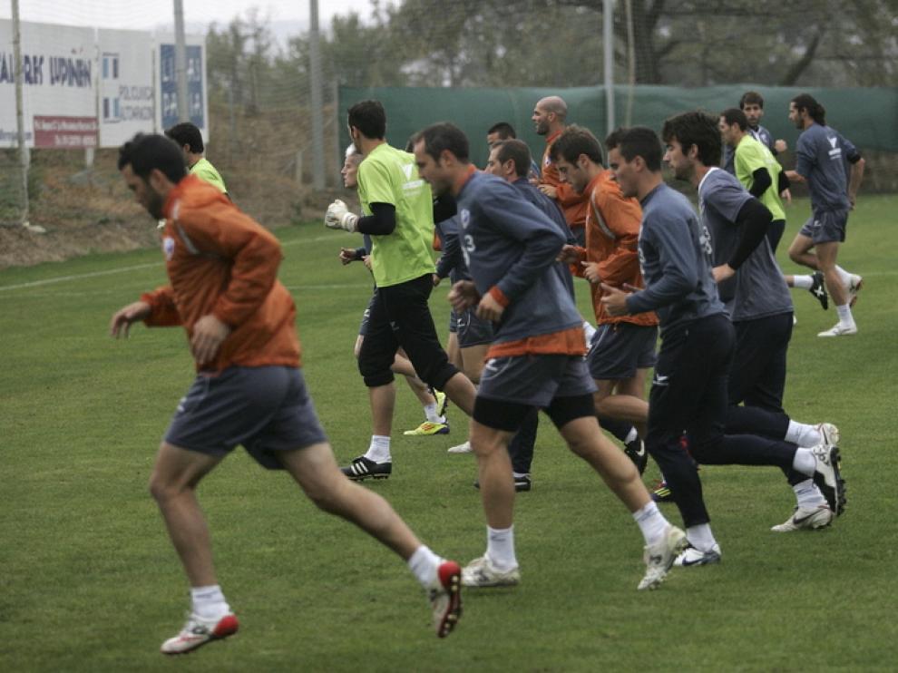 Entrenamiento de la SD Huesca de este lunes