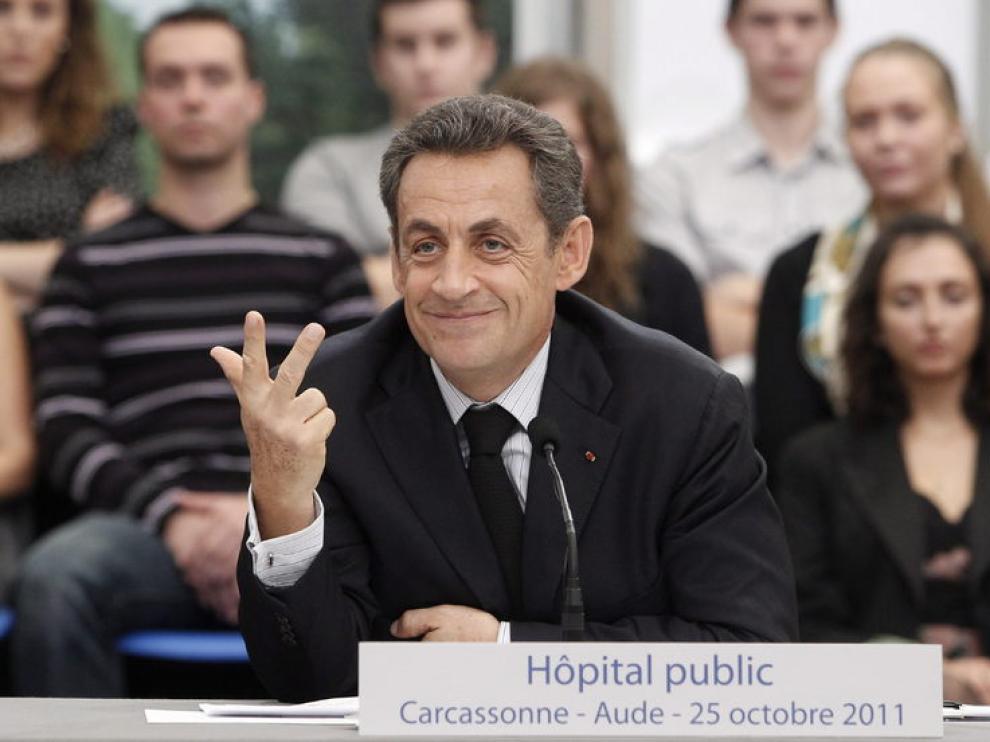 Nicolás Sarkozy, durante la conferencia