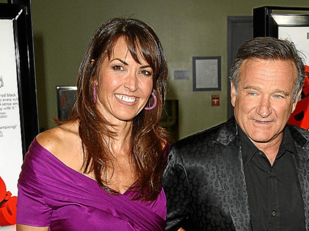 El actor estadounidense Robin Williams y Susan Schneider