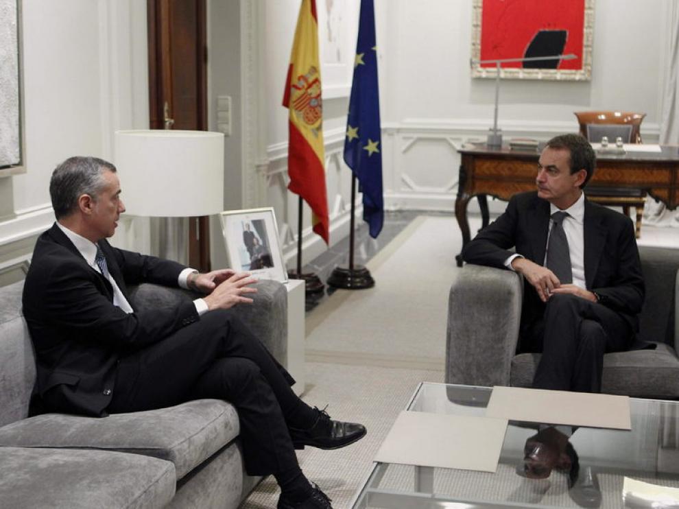 José Luis Rodríguez Zapatero y el presidente del PNV, Íñigo Urkullu