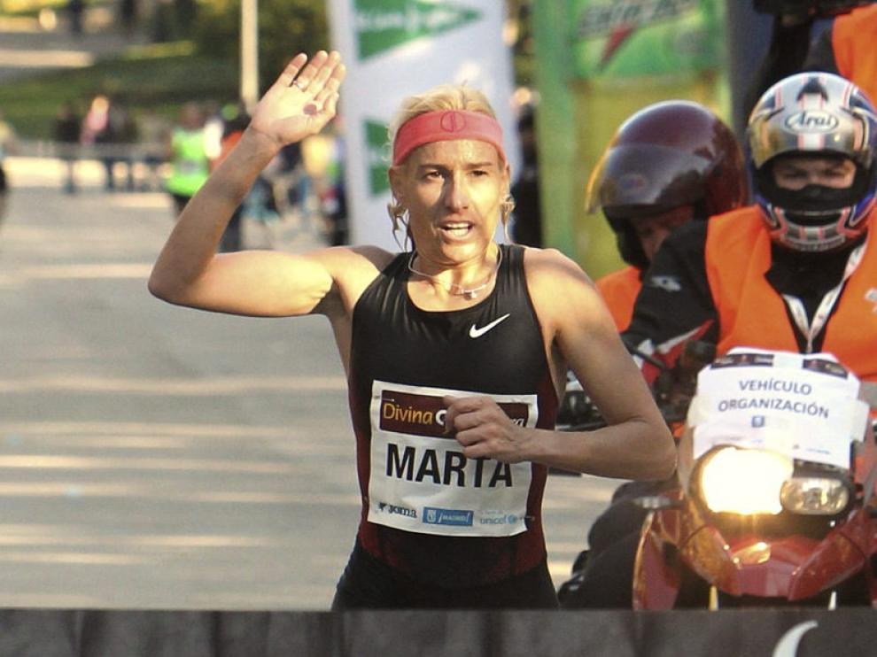 Marta Domínguez cruza la meta en su reaparición